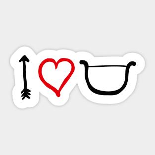 I love you bow arrow heart Cupid Valentine's day Sticker